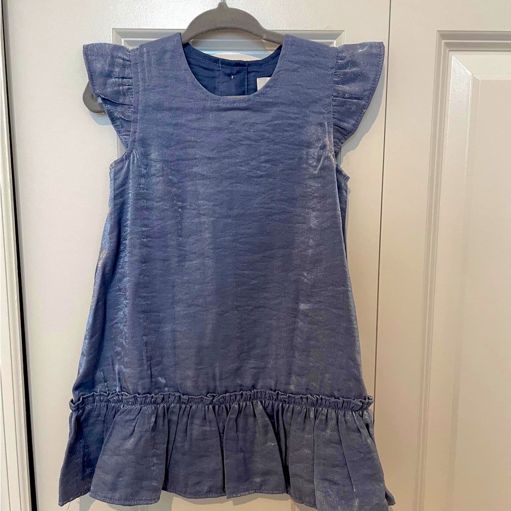 Organza Shiney Blue Dress, 12-18 Months - like new!